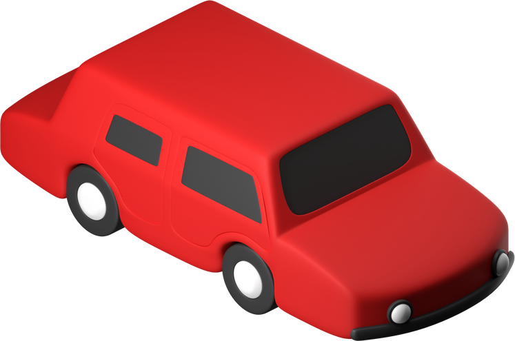 3D Render Red Car