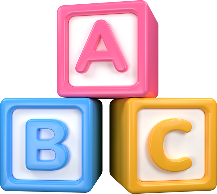 ABC Words Blocks 3D illustration