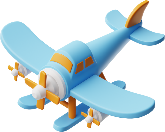 Toy plane 3d illustration